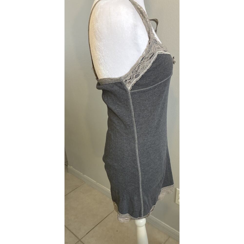 Vintage XOXO Babydoll Cami Top Ribbed Bella Swan Lace Trim Y2K Coquette Grunge S - Picture 16 of 16